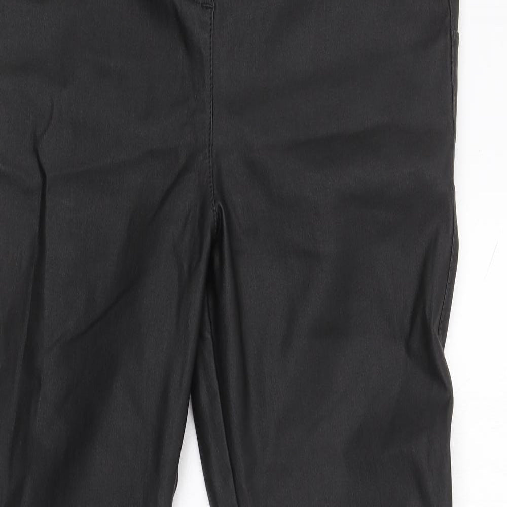 NEXT Womens Black  Polyurethane Jegging Trousers Size 12 L27 in Slim