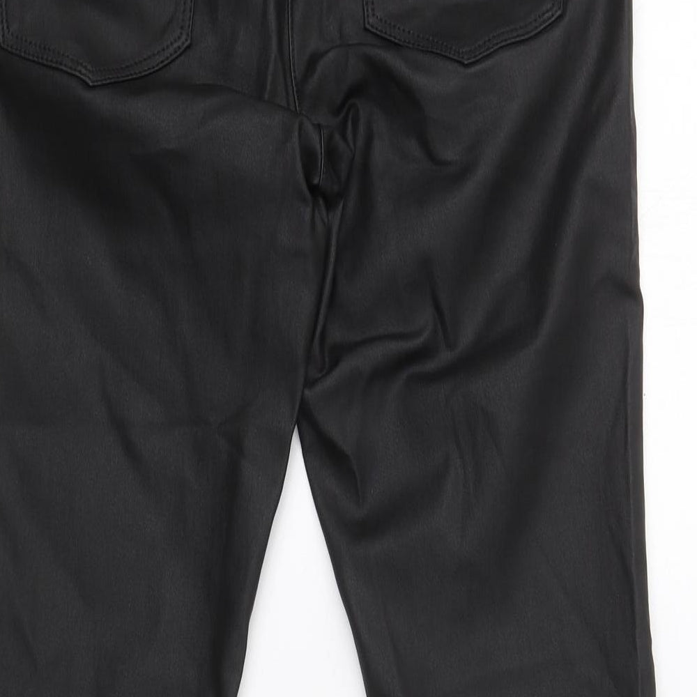 NEXT Womens Black  Polyurethane Jegging Trousers Size 12 L27 in Slim