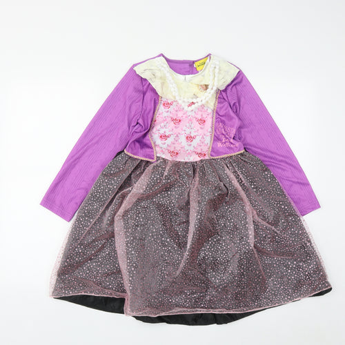 George Girls Multicoloured Geometric Polyester Fit & Flare  Size 7-8 Years  Round Neck  - David Williams Gangsta Granny Costume