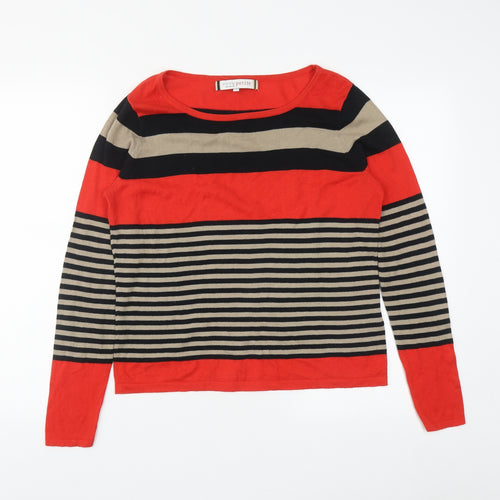 Principles Womens Multicoloured Round Neck Striped Cotton Pullover Jumper Size 14