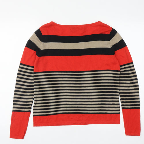 Principles Womens Multicoloured Round Neck Striped Cotton Pullover Jumper Size 14