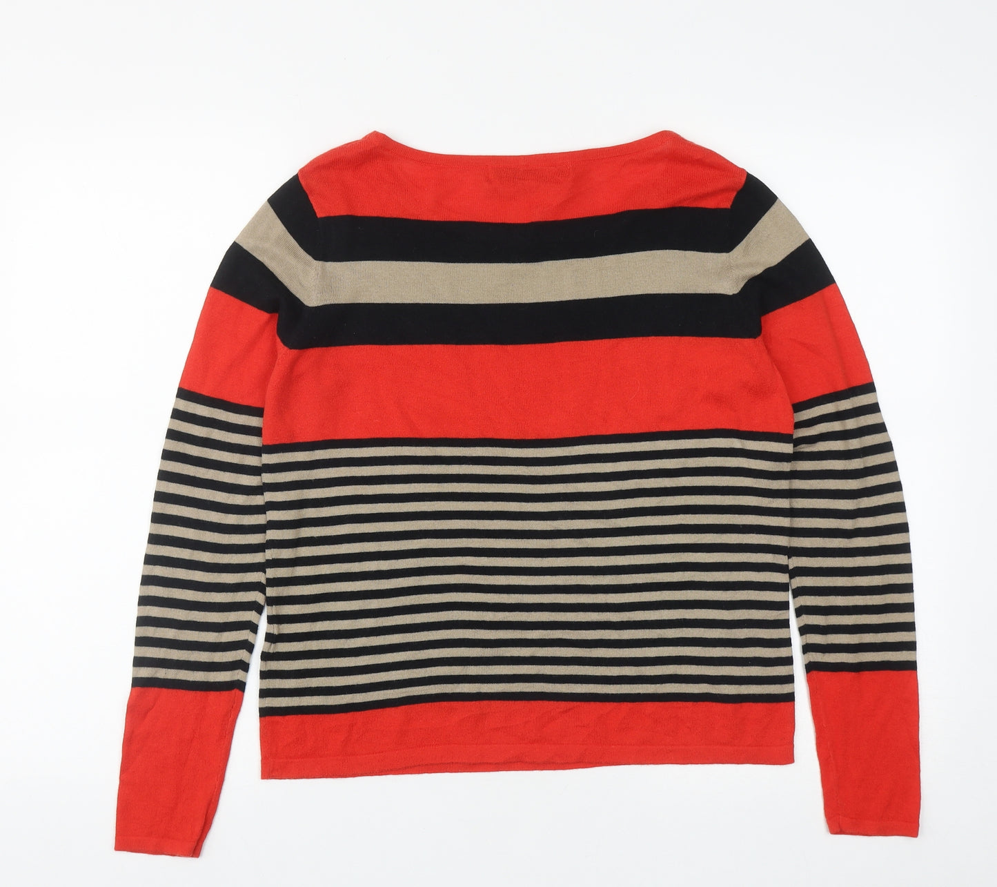 Principles Womens Multicoloured Round Neck Striped Cotton Pullover Jumper Size 14