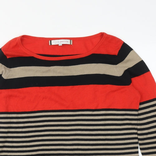 Principles Womens Multicoloured Round Neck Striped Cotton Pullover Jumper Size 14