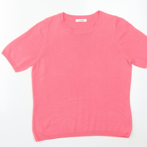 Marks and Spencer Womens Pink Round Neck  Acrylic Pullover Jumper Size 12