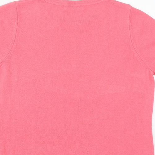 Marks and Spencer Womens Pink Round Neck  Acrylic Pullover Jumper Size 12