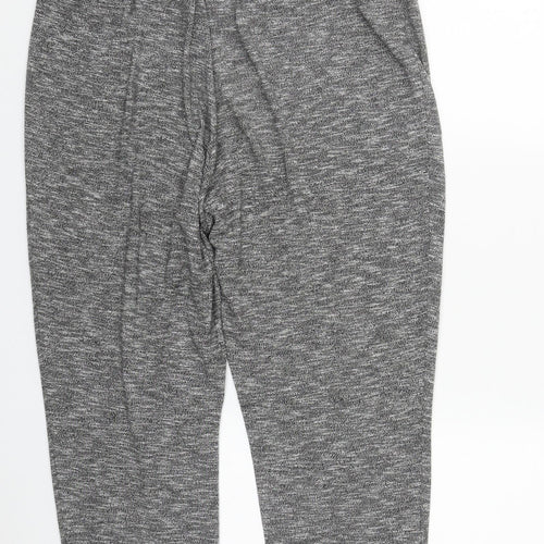 Marks and Spencer Womens Grey  Viscose Jogger Trousers Size 16 L29 in Regular Drawstring
