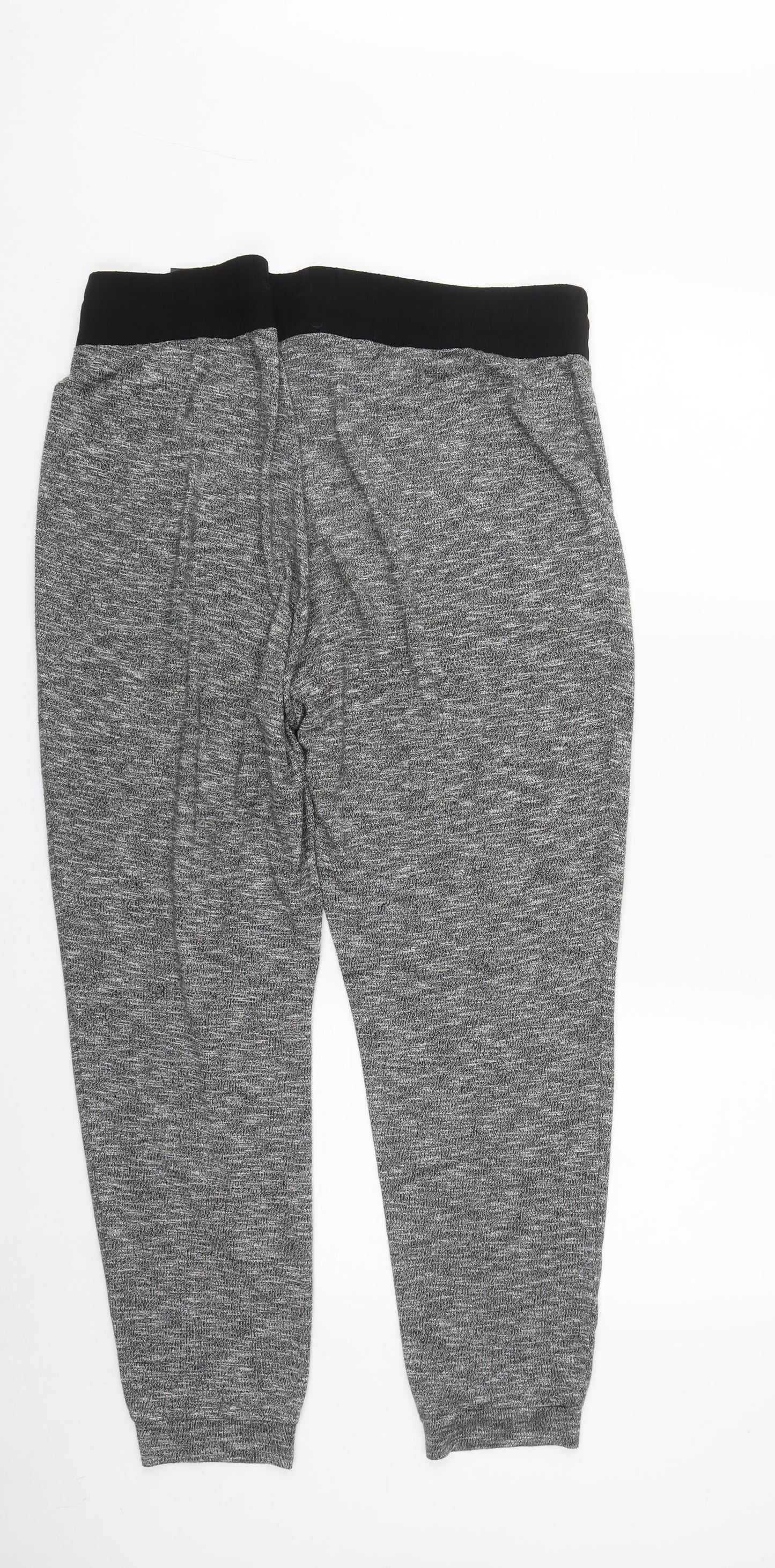 Marks and Spencer Womens Grey  Viscose Jogger Trousers Size 16 L29 in Regular Drawstring