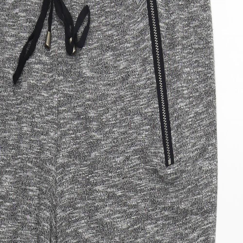 Marks and Spencer Womens Grey  Viscose Jogger Trousers Size 16 L29 in Regular Drawstring