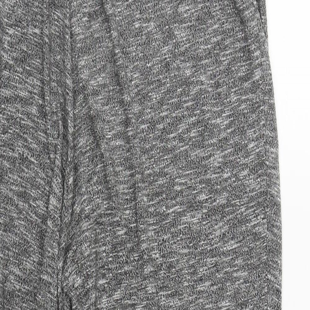 Marks and Spencer Womens Grey  Viscose Jogger Trousers Size 16 L29 in Regular Drawstring