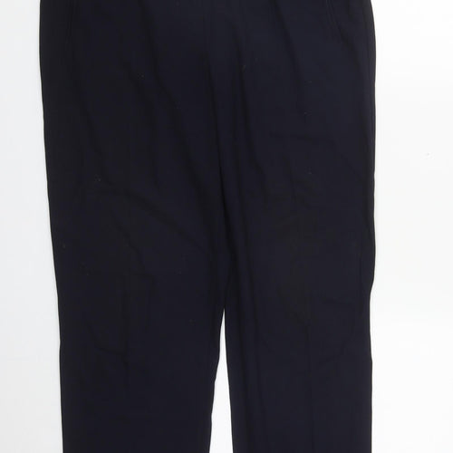 Marks and Spencer Womens Blue  Polyester Trousers  Size 14 L27 in Regular Zip