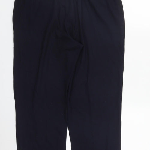 Marks and Spencer Womens Blue  Polyester Trousers  Size 14 L27 in Regular Zip