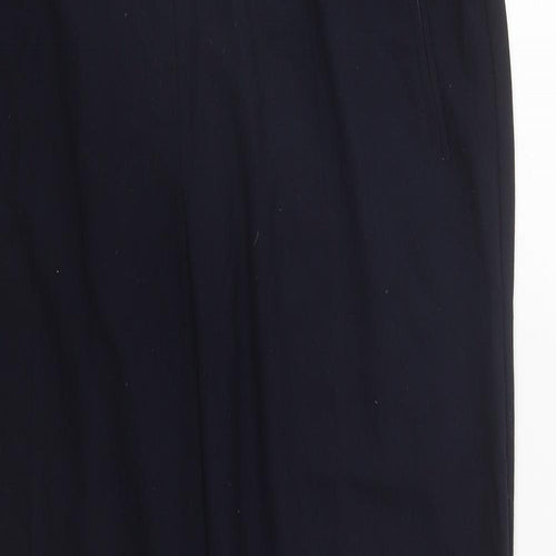 Marks and Spencer Womens Blue  Polyester Trousers  Size 14 L27 in Regular Zip