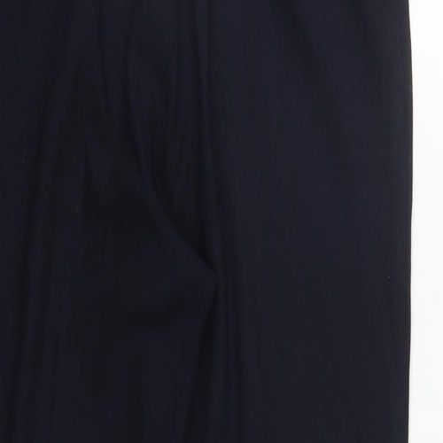 Marks and Spencer Womens Blue  Polyester Trousers  Size 14 L27 in Regular Zip