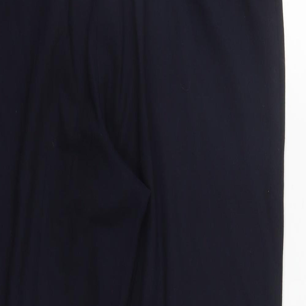 Marks and Spencer Womens Blue  Polyester Trousers  Size 14 L27 in Regular Zip