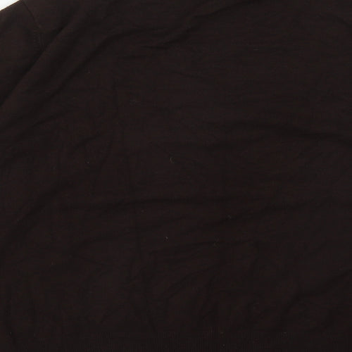 New Look Womens Brown V-Neck  Acrylic Pullover Jumper Size M