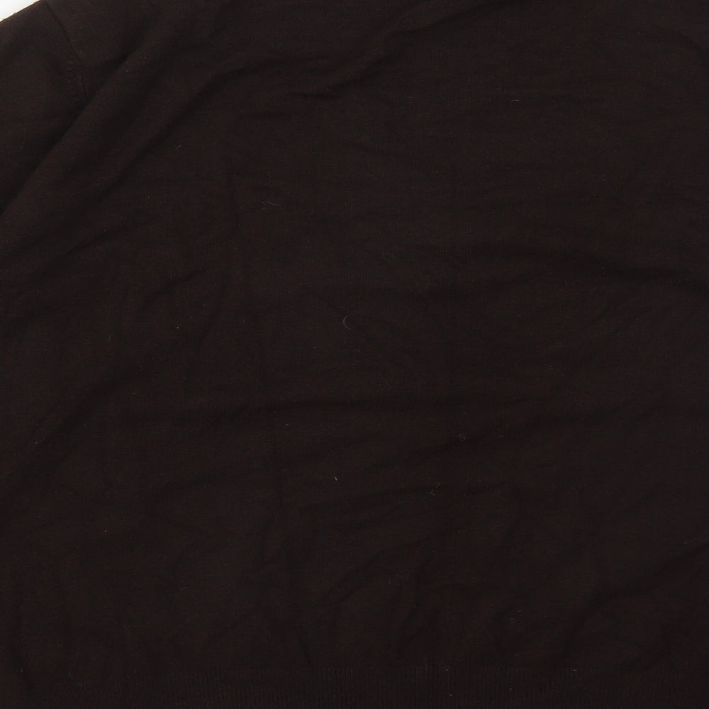 New Look Womens Brown V-Neck  Acrylic Pullover Jumper Size M