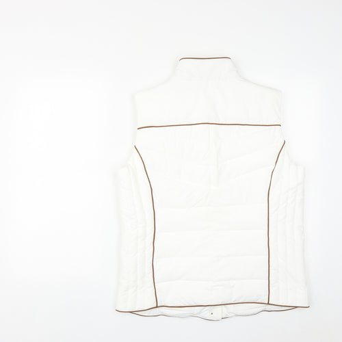 Mona Womens White   Gilet Waistcoat Size 16  Zip