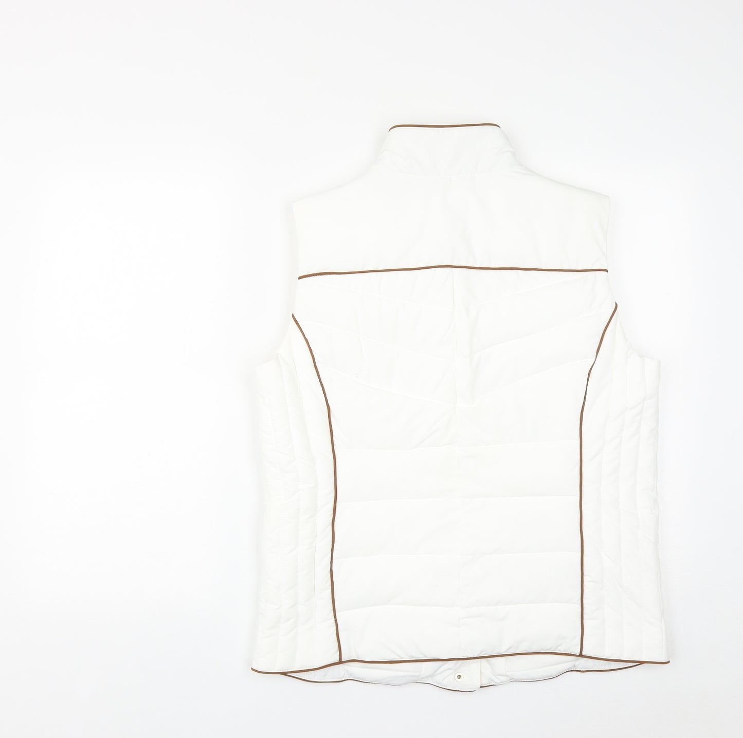 Mona Womens White   Gilet Waistcoat Size 16  Zip
