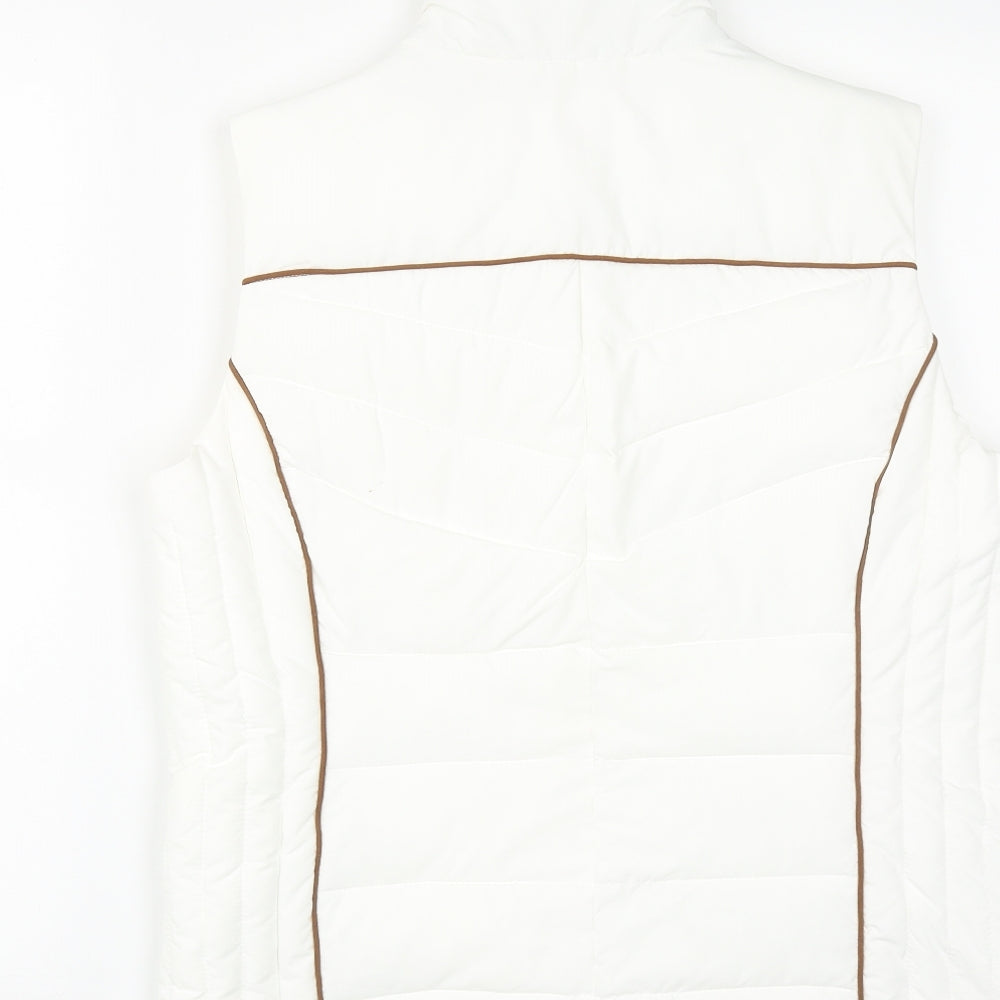 Mona Womens White   Gilet Waistcoat Size 16  Zip