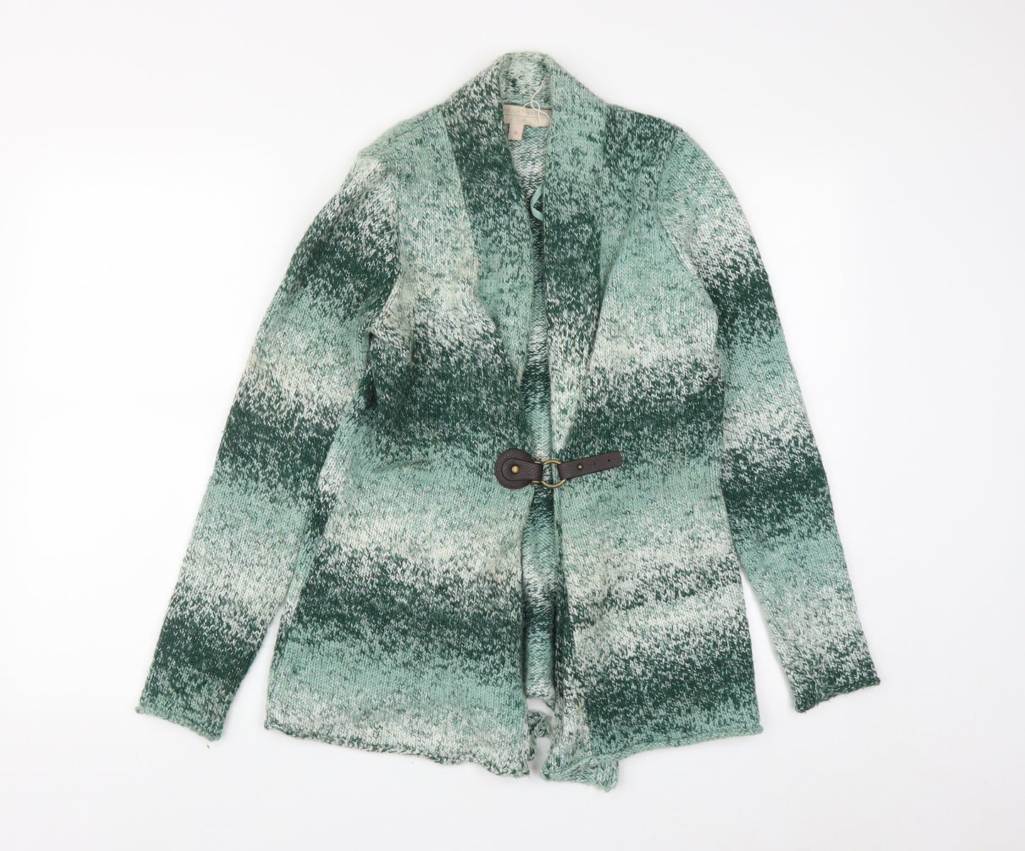 Fenn Wright Manson Womens Green V-Neck  Acrylic Cardigan Jumper Size M