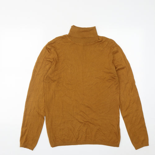 ICHI Womens Brown Roll Neck  Viscose Pullover Jumper Size L