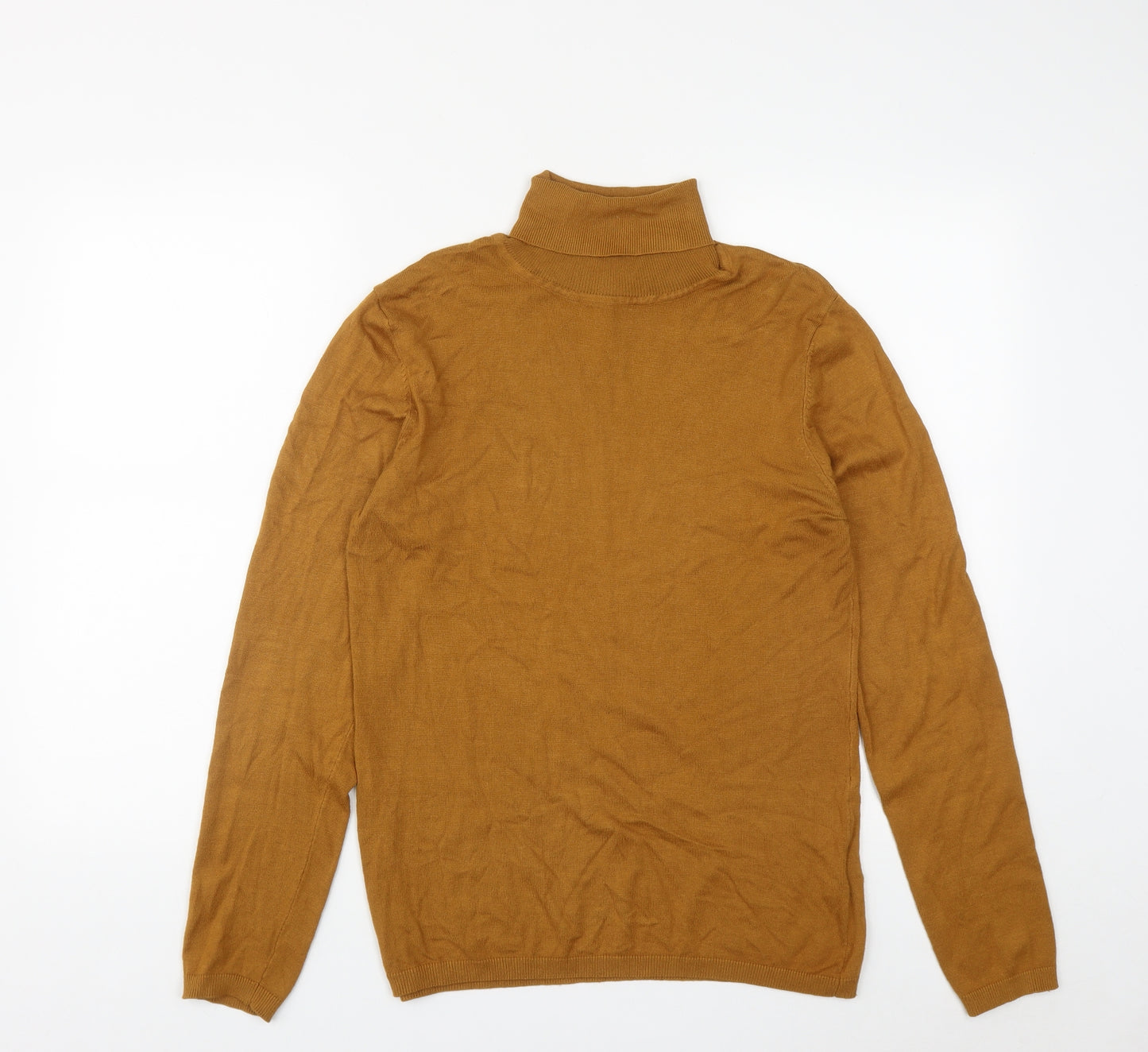 ICHI Womens Brown Roll Neck  Viscose Pullover Jumper Size L