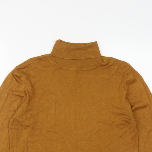 ICHI Womens Brown Roll Neck  Viscose Pullover Jumper Size L