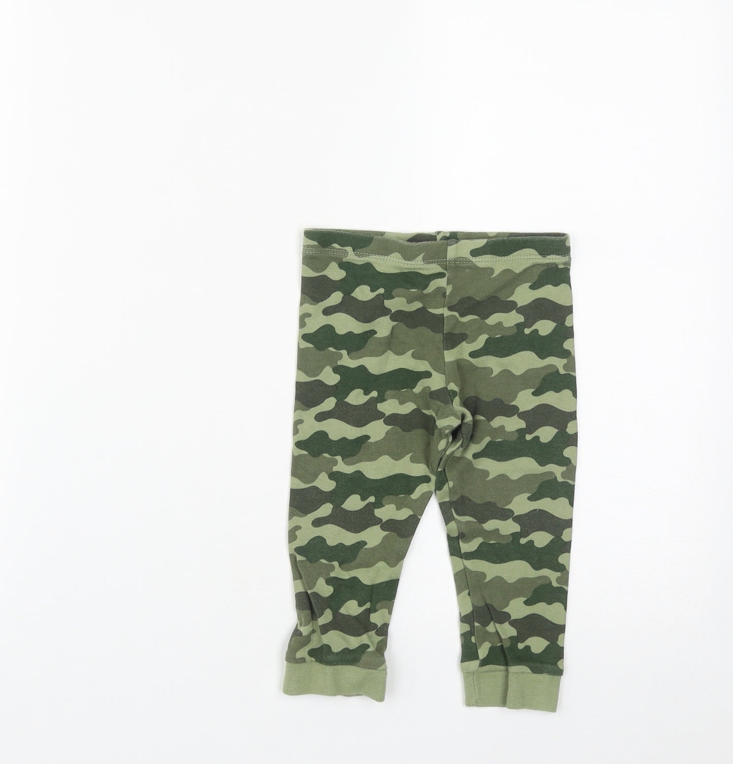 F&F Baby Green Camouflage Cotton Jogger Trousers Size 12-18 Months