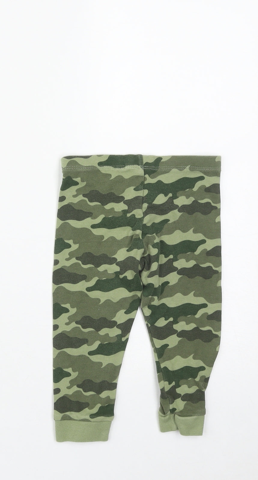 F&F Baby Green Camouflage Cotton Jogger Trousers Size 12-18 Months