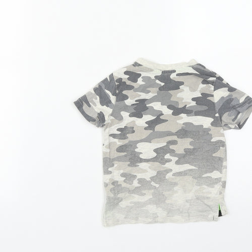 F&F Boys Grey Camouflage Cotton Basic T-Shirt Size 12-18 Months Round Neck