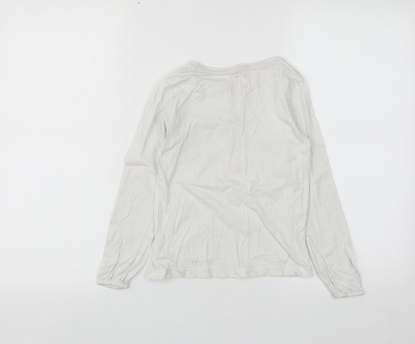 Dunnes Girls White  Cotton Basic Casual Size 8 Years Round Neck