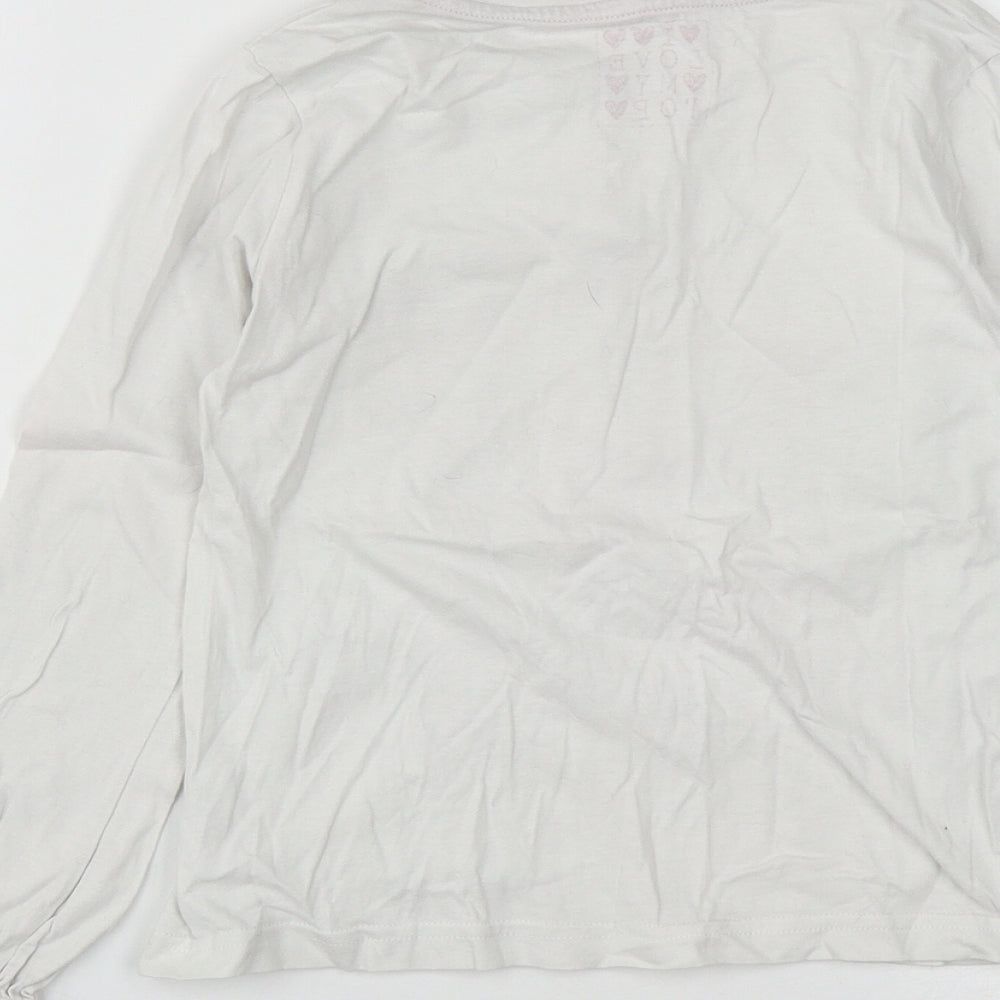 Dunnes Girls White  Cotton Basic Casual Size 8 Years Round Neck