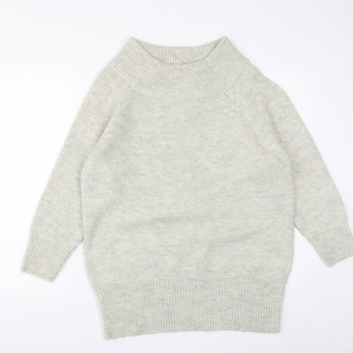 New Look Womens Grey High Neck  Polyester Pullover Jumper Size S
