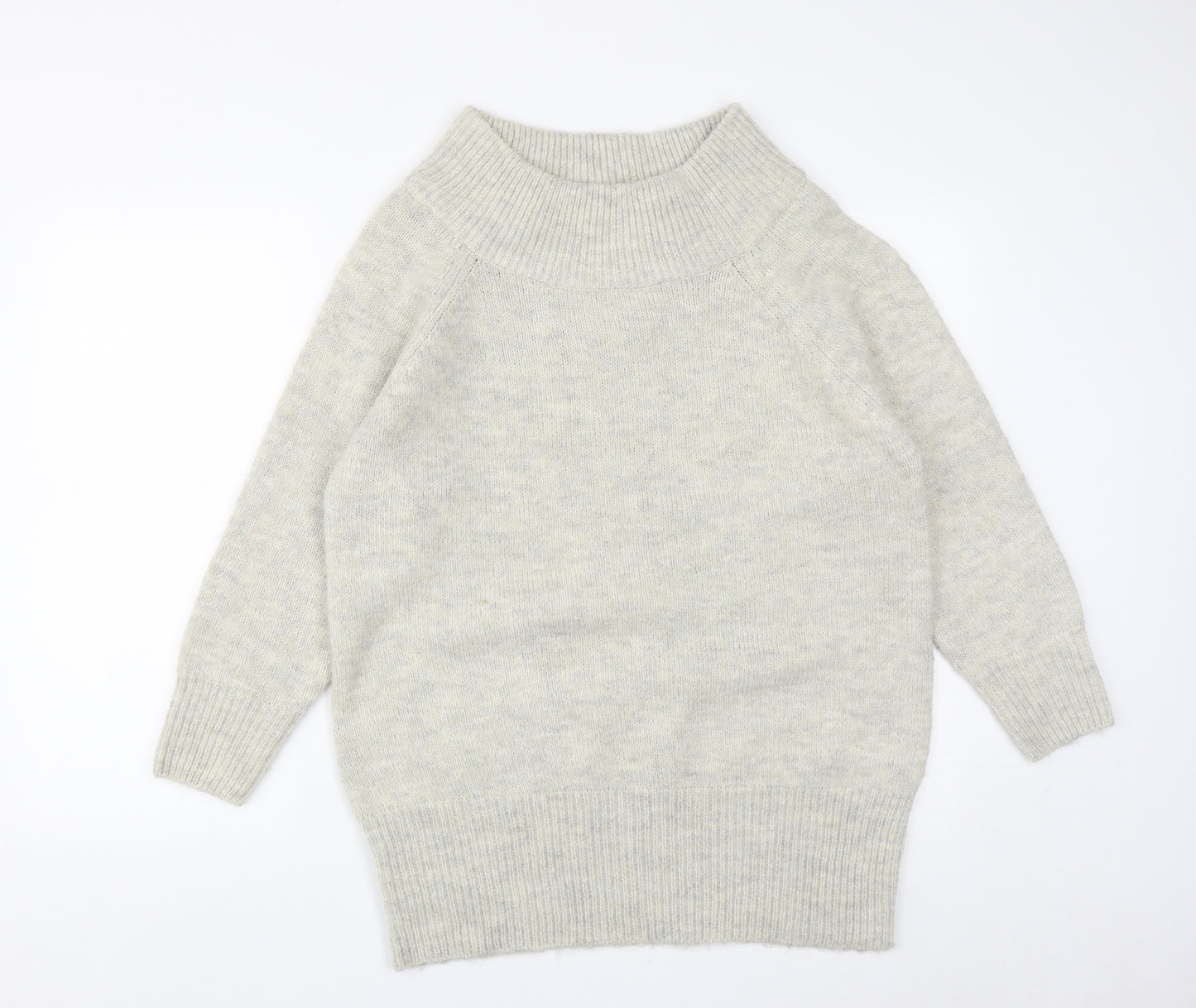 New Look Womens Grey High Neck  Polyester Pullover Jumper Size S
