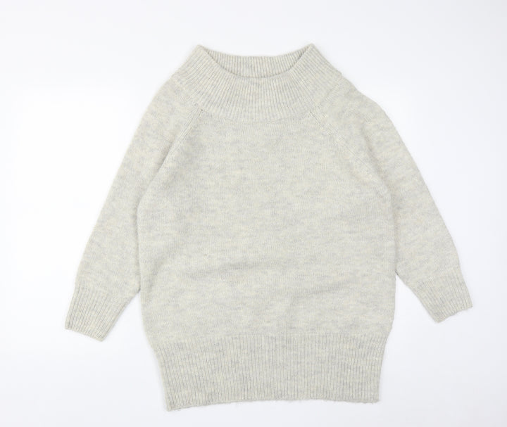 New Look Womens Grey High Neck  Polyester Pullover Jumper Size S