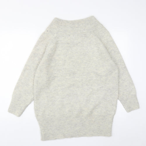 New Look Womens Grey High Neck  Polyester Pullover Jumper Size S