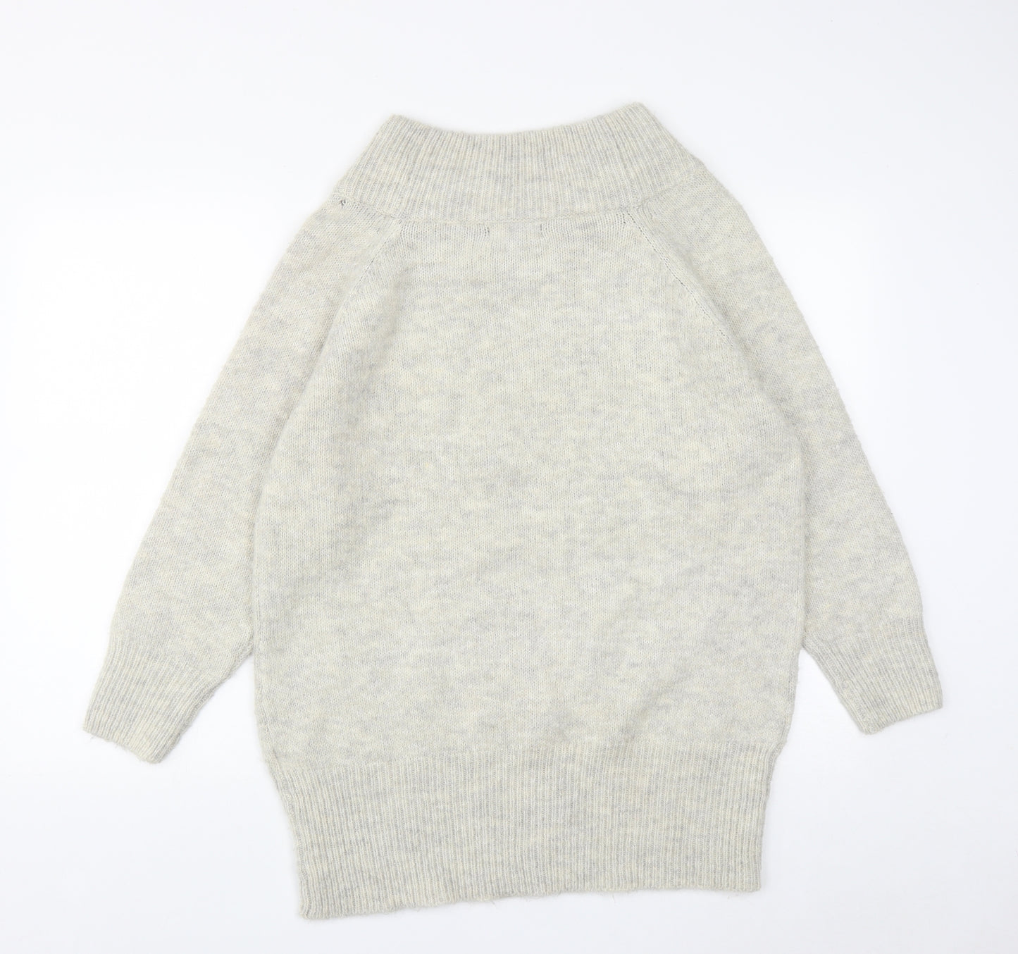 New Look Womens Grey High Neck  Polyester Pullover Jumper Size S