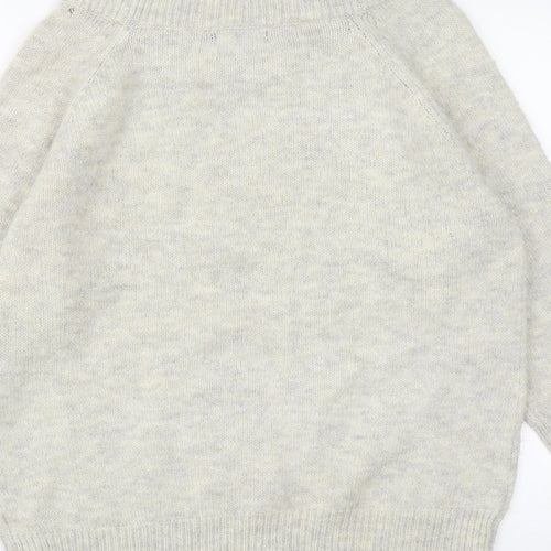 New Look Womens Grey High Neck  Polyester Pullover Jumper Size S