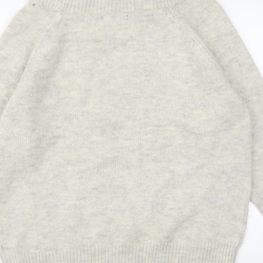 New Look Womens Grey High Neck  Polyester Pullover Jumper Size S