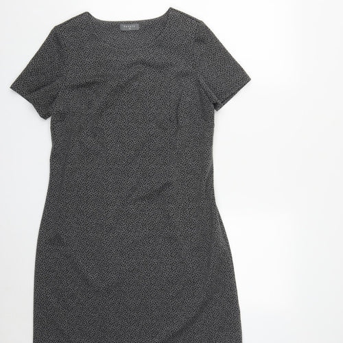 Papaya Womens Green Geometric Polyester A-Line  Size 12  Roll Neck