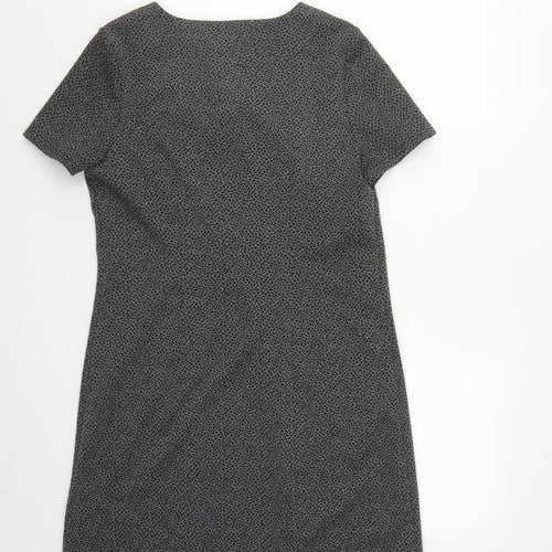 Papaya Womens Green Geometric Polyester A-Line  Size 12  Roll Neck