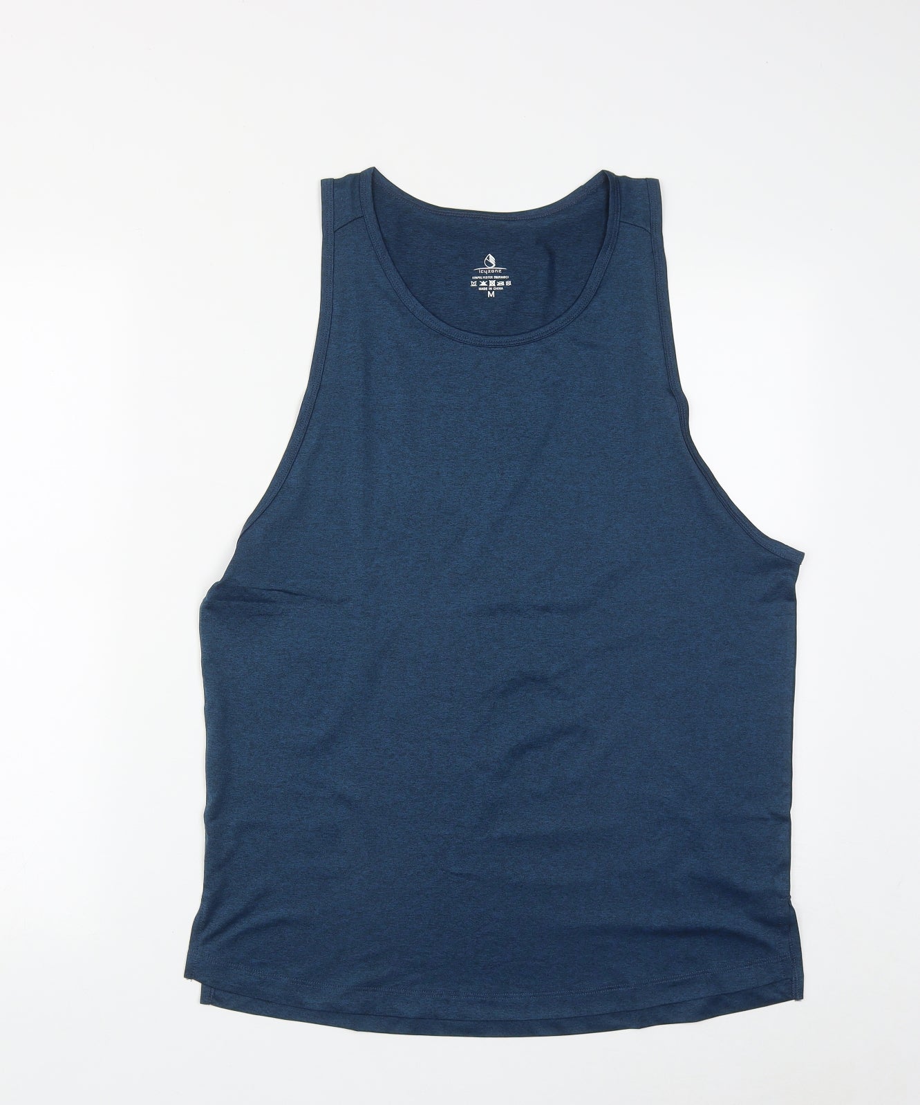 Icy Zone Mens Blue  Polyester Basic Tank Size M Round Neck
