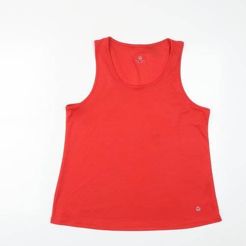 New Look Womens Red  Polyester Basic Tank Size L Round Neck