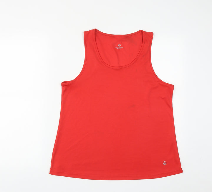 New Look Womens Red  Polyester Basic Tank Size L Round Neck