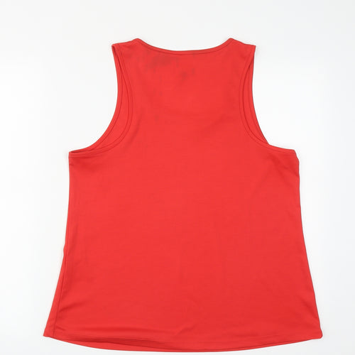 New Look Womens Red  Polyester Basic Tank Size L Round Neck