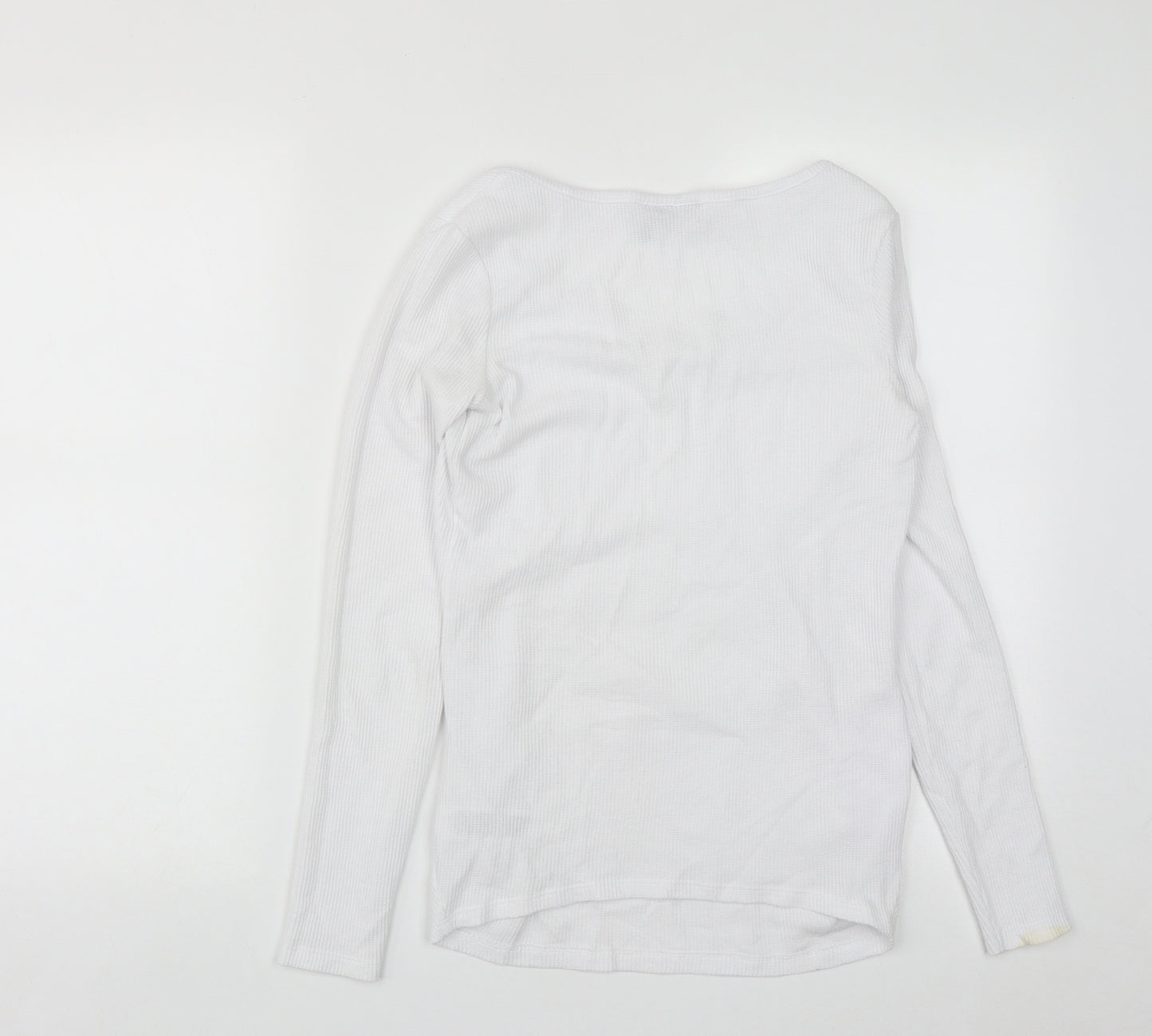 ASOS Womens White  Cotton Basic T-Shirt Size 6 V-Neck