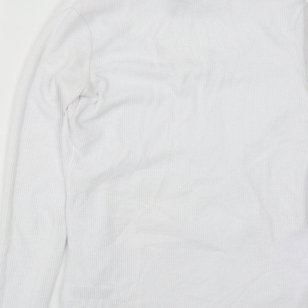 ASOS Womens White  Cotton Basic T-Shirt Size 6 V-Neck