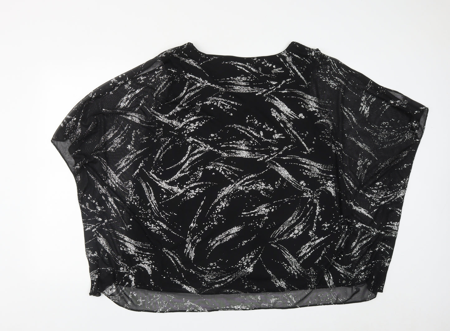 Gerard Womens Black Geometric Polyester Basic Blouse Size 20 V-Neck