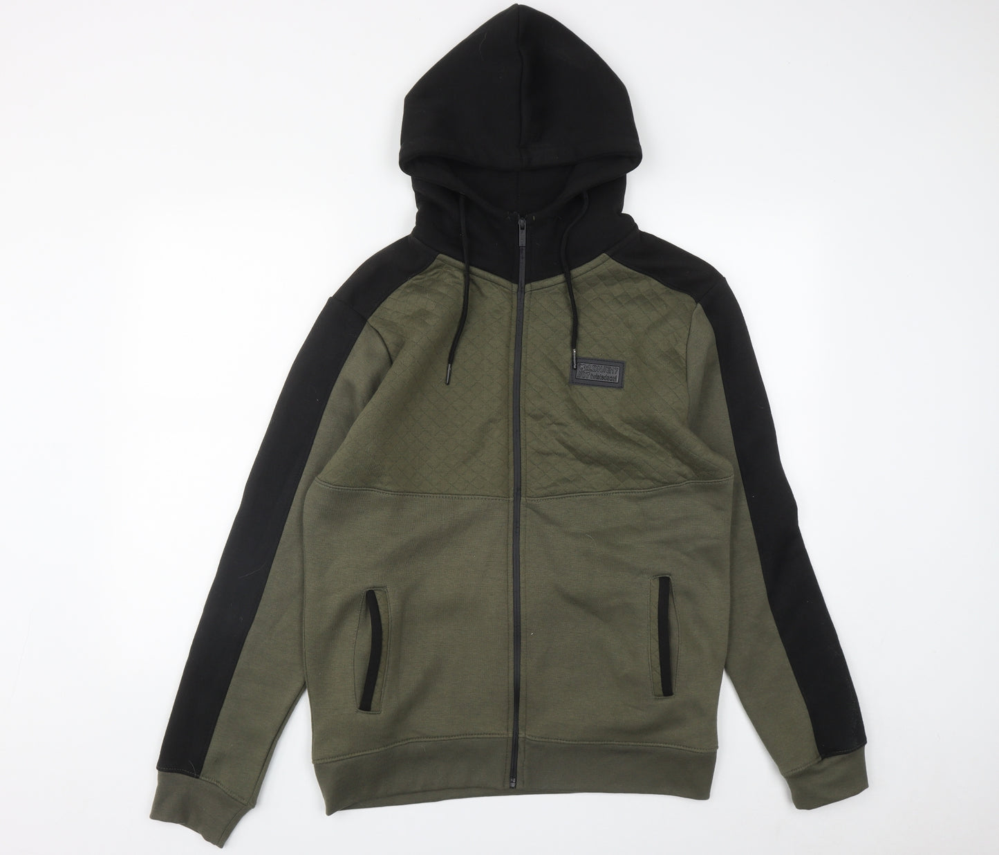 Twisted Soul Mens Green  Polyester Full Zip Hoodie Size M