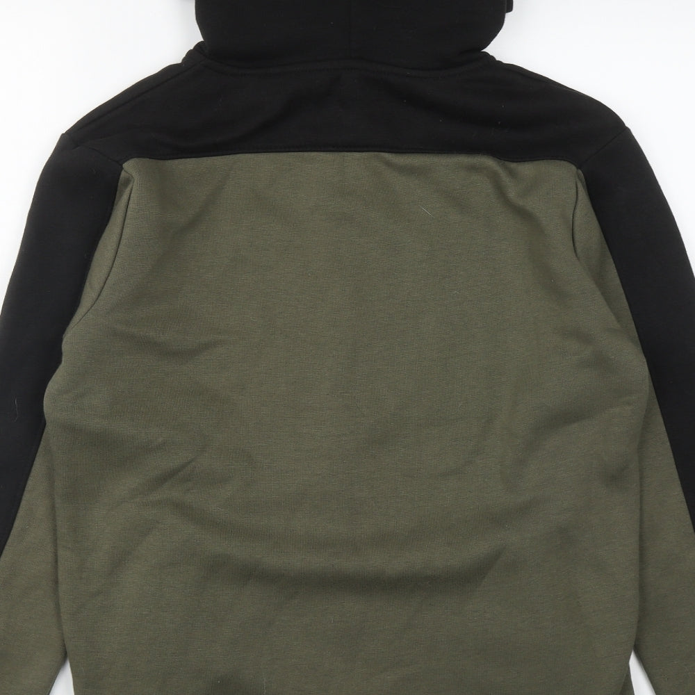 Twisted Soul Mens Green  Polyester Full Zip Hoodie Size M